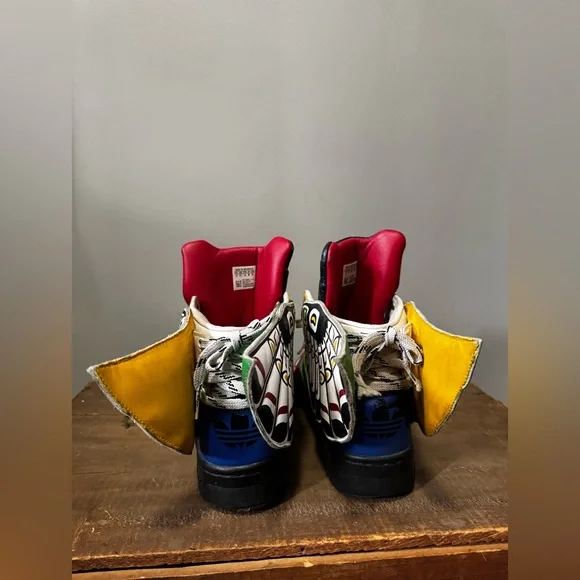 Adidas x Jeremy Scott Totem Pole Wings Sneakers Size 10 US Rare JS Tribal - Picture 5 of 13